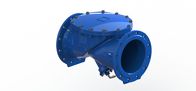 Blue Hydraulic Check Valve No Clog Design With Hydraulic Cushion Device Rubber Coated Disc